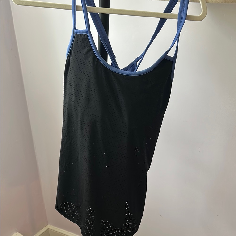 Athleta Blue Mesh Tank Top